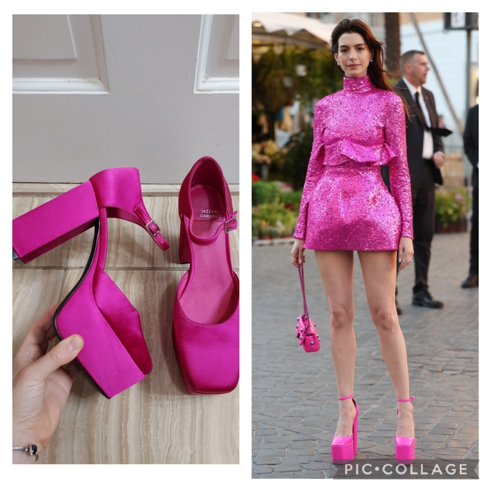 Jeffrey Campbell Fuchsia Hot Pink Ovr-n-Out Platform High Block Heel Shoe